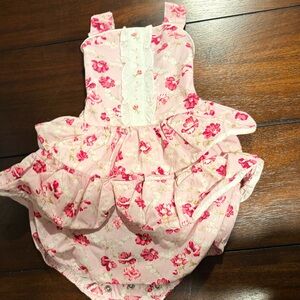 Petit Ami Pink Floral Ruffled Diaper Cover
